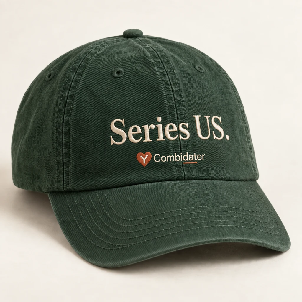 Forest green cap with cream Series US lettering